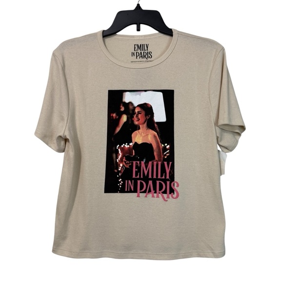 🍁 3/$15 Emily in Paris Cream Graphic Tee - Picture 2 of 5